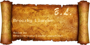 Broczky Liander névjegykártya
